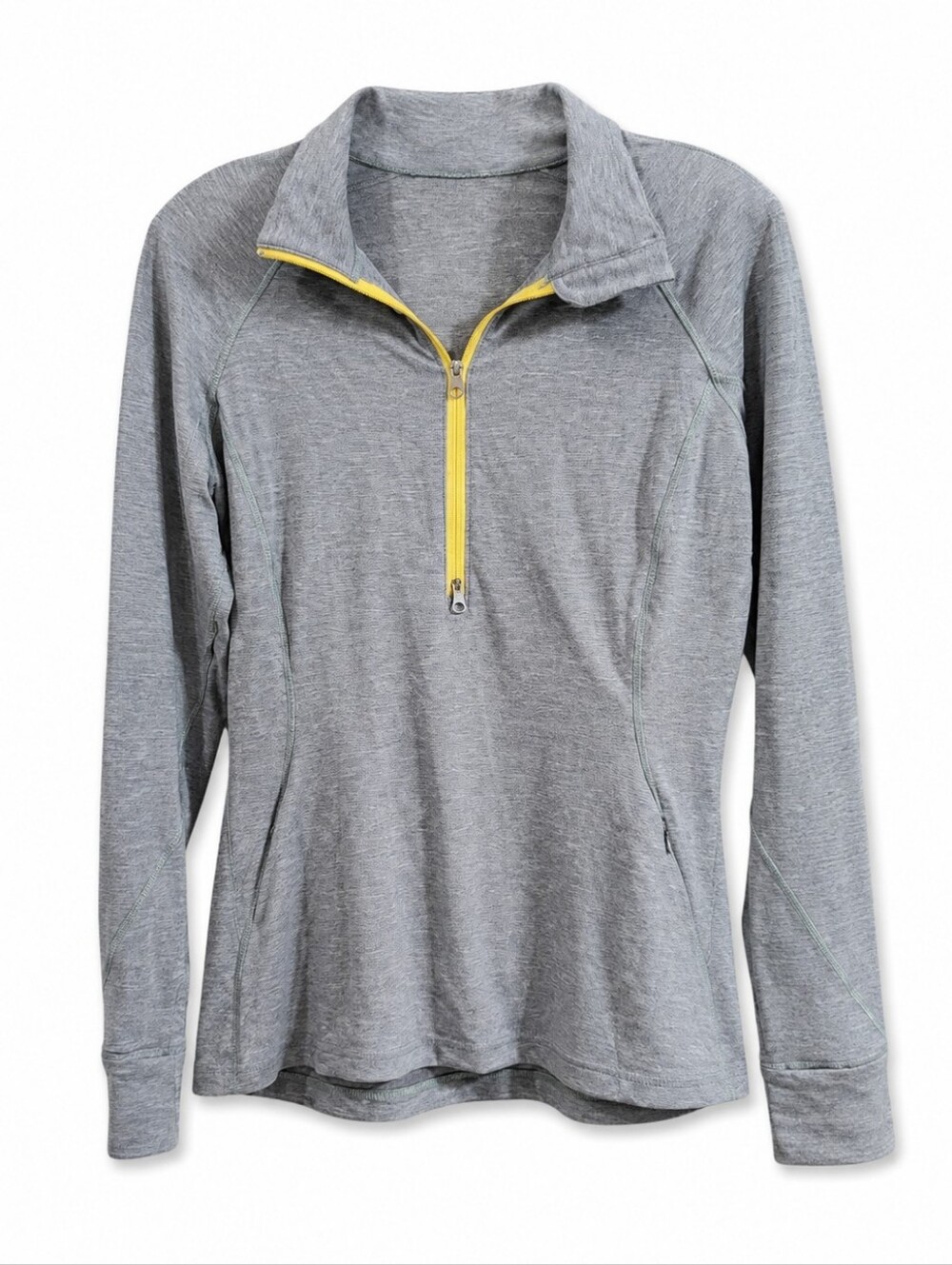 Lululemon Women's Size 8 Gray Half Zip Long Sleeve Athletic Running Pullover Top